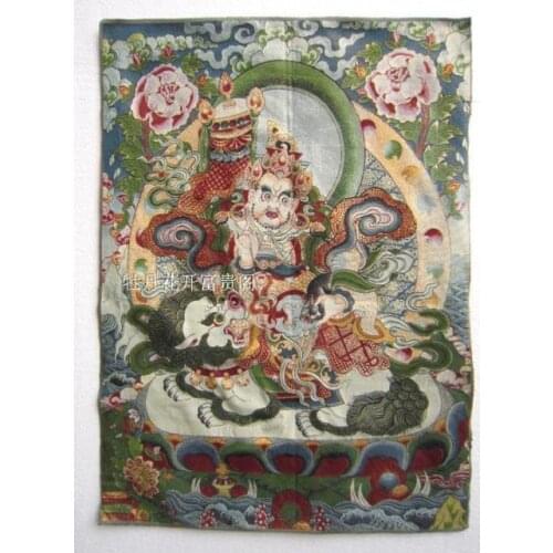 Chinese collection the Thangka embroidery The King of Wealth diagram /1