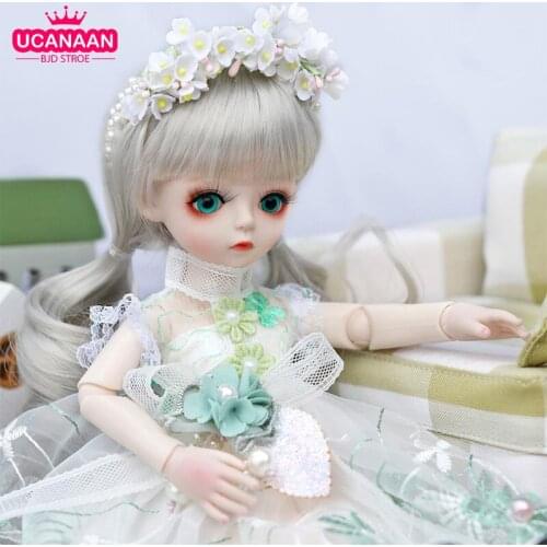 UCanaan BJD Doll 1/6 SD Dolls 30CM Girls Dress UP Toys With Full Outfits Dress Wig Shoes Makeup Best Gifts For Girls