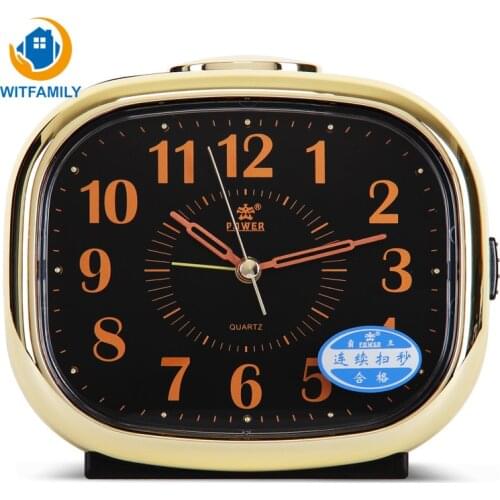 Small Luminous alarm clock music modern square table bedside students large number display children bedroom table clock