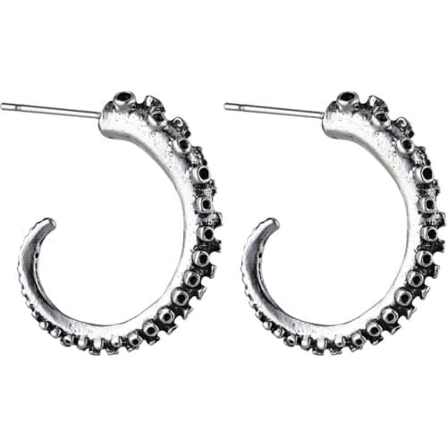 Fashion Octopus Tentacle Earring Vintage Punk Ear Piercing Earrings for Women Men Gothic Hip Hop Octopus Foot Stud Earring