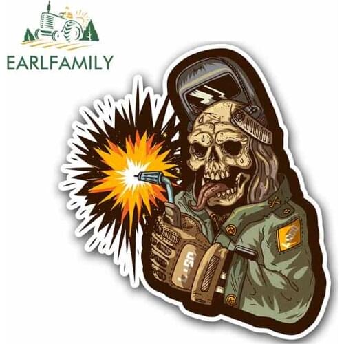 EARLFAMILY 13cm For Zombie Welder Welding Helmet Personality Car Graffiti Sticker Creative Decal Suitable For RV Decoration