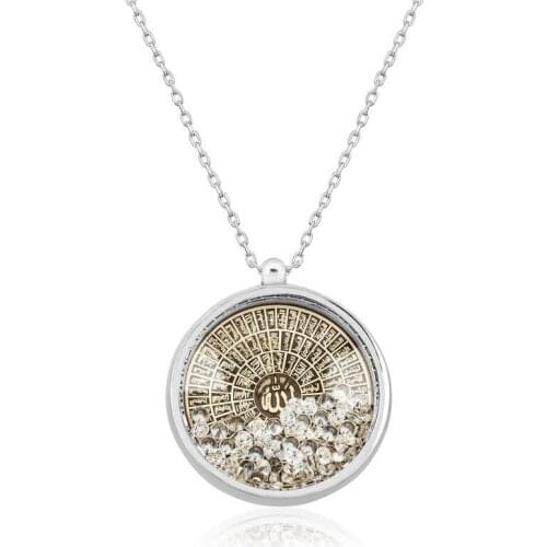 Real Silver 925 Jewelry Silver Esmaül Hüsna Lady Necklace