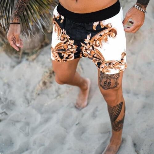 2021 New Mens Swim Shorts Quick Dry Summer Fashion Beach Trunks Shorts Hawaii Printing Fitness Mens Street Shorts S-3XL