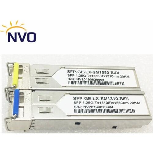 FreeShipping Single Fiber SFP Transceiver 1.25G 1310/1550nm SFP BIDI LC Connector 1.25G 20KM LC SM WDM Fiber Optic SFP Module