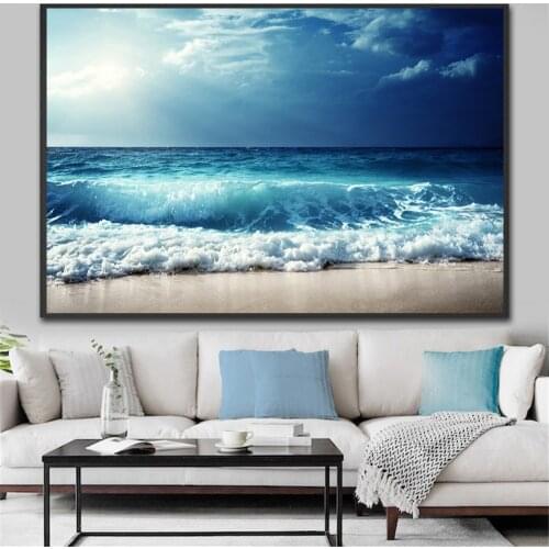 Natural Sea Beach Landscape Posters and Prints Canvas Painting Wall Art Decor for Living Room Decor Picture