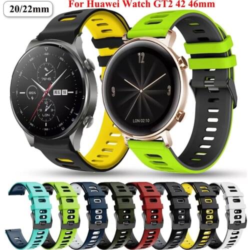 20mm 22mm Soft Silicone Sport Straps For Huawei GT2 gt 2 Pro Bracelet HUAWEI WATCH GT 2 42 46mm Smartwatch Watchband Band Correa