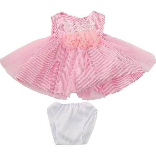 Pink Princess Party Dress White Underwear for 18 inch Baby Girl Doll Outfits New