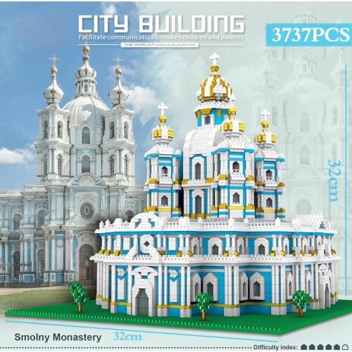 Compatible world famous architecture city street view corner tower cathedral pyramid London Big Ben building blocks bricks kids
