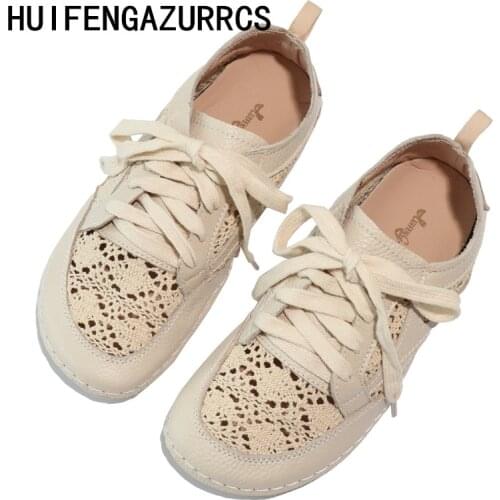 Careaymade-Genuine leather shoes,pure handmade lazy shoes, breathable hollowed sandals with Leisure fltas Girl shoes