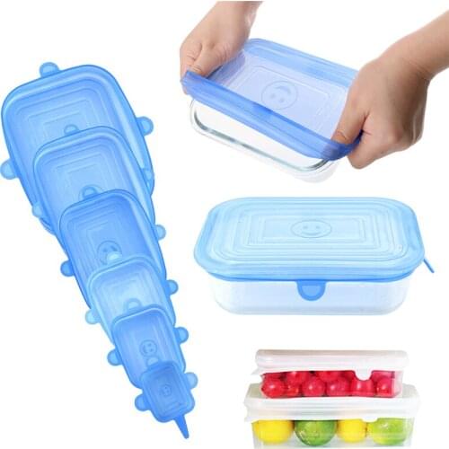 Food Saran Wrap Stretch Vacuum Silicon Cover Kitchen Storage Reusable Kitchen Organization Keep Fresh Seal Lid Bowl Container