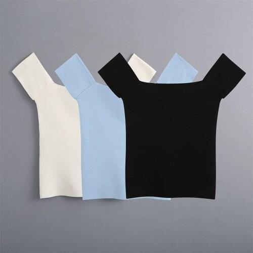 2020 summer womens new slim slimming wild word shoulder strapless sexy modal bottoming knitted top