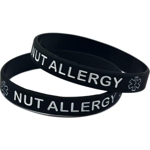 1PC Alert Nut Allergy Silicone Wristband for Daily Reminder