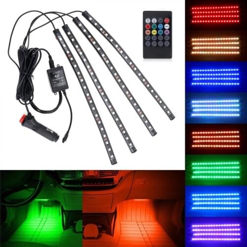 11.4W 8 Colors RGB Music Control Car Interior Decoration Lamp LED Automobile Chassis Lights Bar Neon Strip with Remote