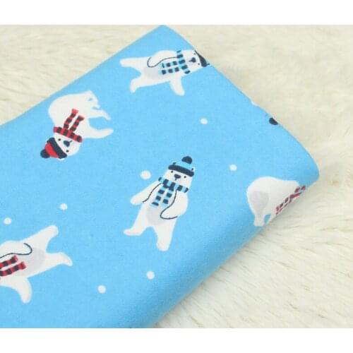140CM Width Cartoon Bear in Snow 100% Cotton Fabric for Hometextile Backpacks Slipcover Cushion Cover DIY Material