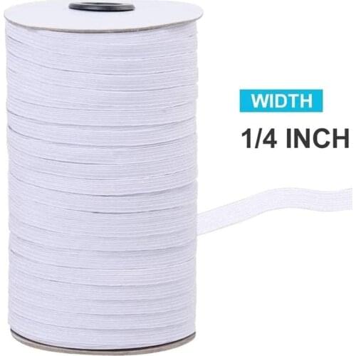 144 Yards Length 1/4 Inch Width Elastic Bands Briaded Knit Elastic Cord Heavy Stretch Elastic String for Sewing Craft, Mask DIY