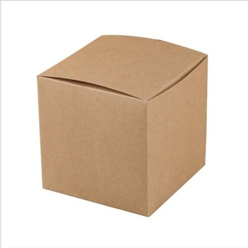 20pcs 10x10x10cm Pure Kraft wedding candy box favor box wedding favour box for girls boys birthday baby shower supplies