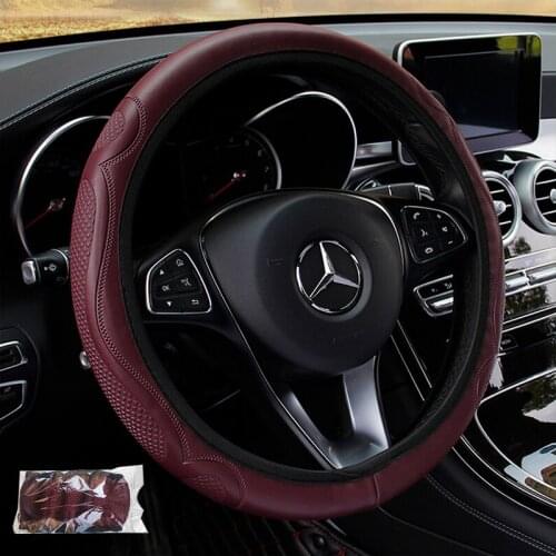 37-38CM New Car Steering Wheel Cover Artificial Leather Steering-Wheel Covers Breathable Fabric Braid Auto Accessories Universal