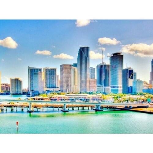 5D Diamond Painting Landscape Full Square/Round Drill Embroidery Cross Stitch City Picture of Rhinestone Crafts Home Decor