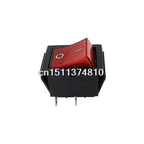 AC 220V 5A Red Light 4Pin DPST ON/OFF 2 Position Panel Mount Boat Rocker Switch