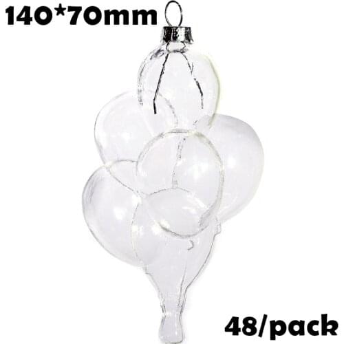 Free Shipping DIY Paintable Clear Christmas Ornament Decoration 140mm Glass Ballon, 48/Pack
