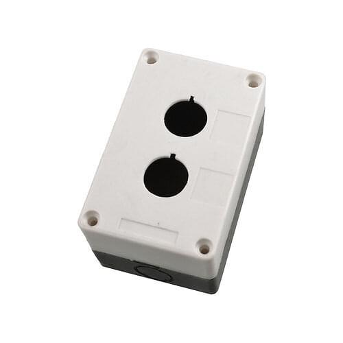 Black White Double Holes Pushbutton Switch Control Station Box
