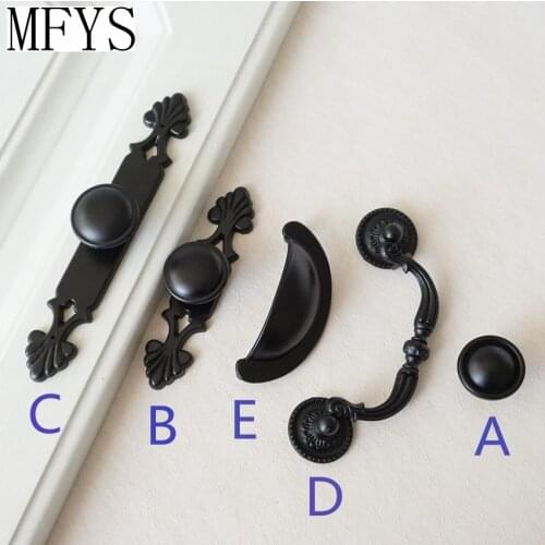 Black Dresser Knobs / Drawer Knob Bail Pulls Handles Back Plate / French Kitchen Cabinet Knobs Backplates Handle Rustic Plates