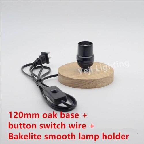 Edison retro oak wooden Bakelite smooth lamp holder ceiling rose for table lamp decorative led tube light Lighting Accessories