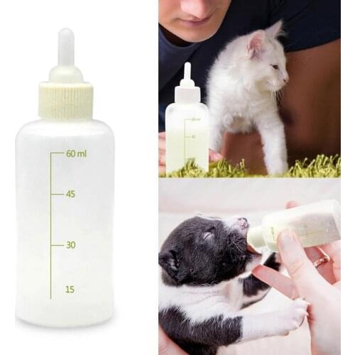 Eco-friendly 1 Set Easy-using Pet Squeeze Nipple Milk Feeder Brush Set Removable Pet Milk Feeder Scale Mark for Puppy