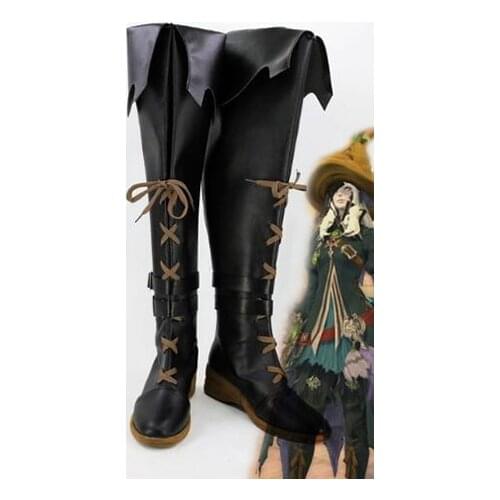 Final Fantasy XIV BLACK MAGE Cosplay Boots Shoes Costume Accessories Halloween Party Boots for Adult Women Shoes