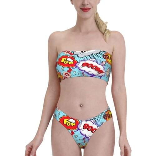 Hot Game Kawaii Swimwear Kaboom Squadatron Super Zing Bandeaukini 2021 Swimming Suit Bkini for Women young Girl