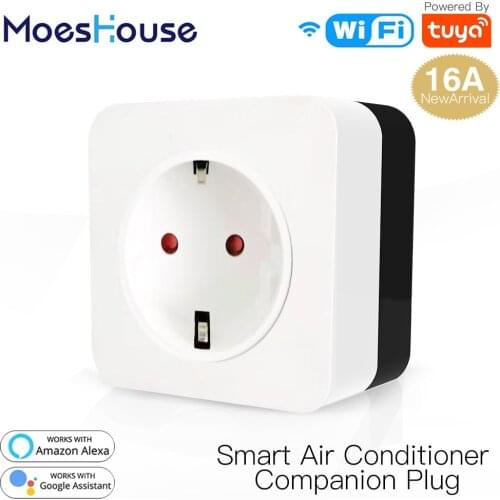 16A WiFi Air Conditioner Wall Plug Socket Outlet Companion IR Remote Controller Smart Life Tuya APP Work with Alexa Google Home