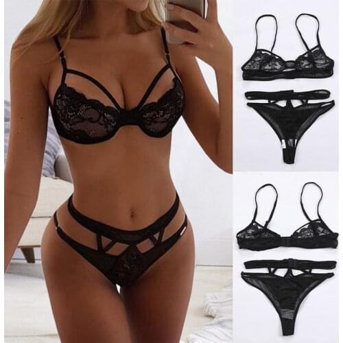 2020 Women Nightwear Sexy Bobydoll France Romantic Lace Push Up Bra Hollow Out Women Bobydoll Underwear Sleepwear Lingerie Set