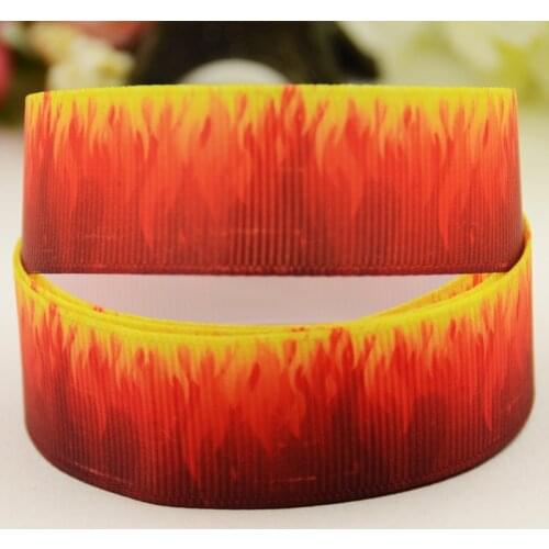 22mm 25mm 38mm 75mm flame Cartoon printed Grosgrain Ribbon party decoration 10 Yards X-03548