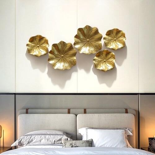 Creative Three-dimensional Wall Decoration Wall Decoration European Style Lotus Leaf Decoration Pendant Home Living Room Iron
