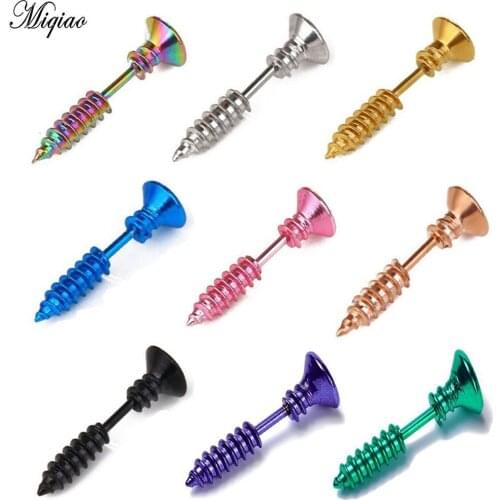 Miqiao 1pcs Piercing Jewelry Star The same style stainless steel Phillips screw stud earrings are selling well