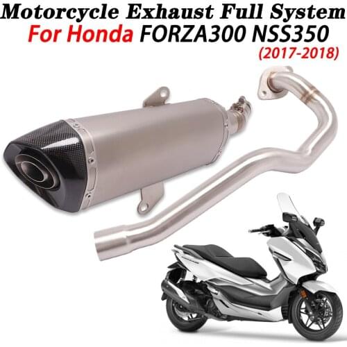 Motorcycle Exhaust Full System For Honda Forza300 NSS350 2017-2020 Escape Moto Modified Muffler Front Middle Link Pipe DB Killer