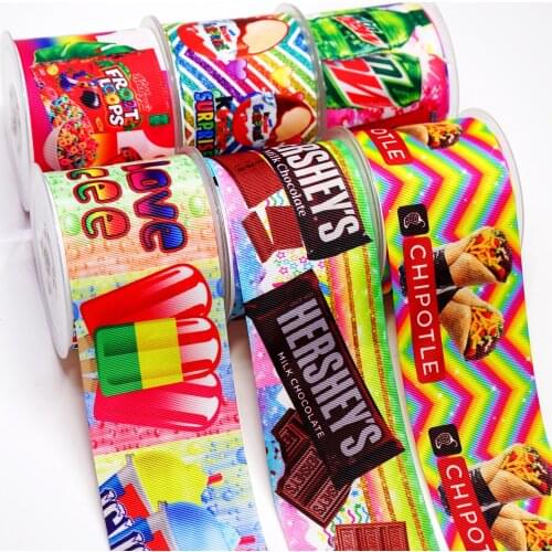 Cartoon Grosgrain/Satin Ribbon Foods Printed Ribbon For Crafts Decoration Bow 10Yards 22845