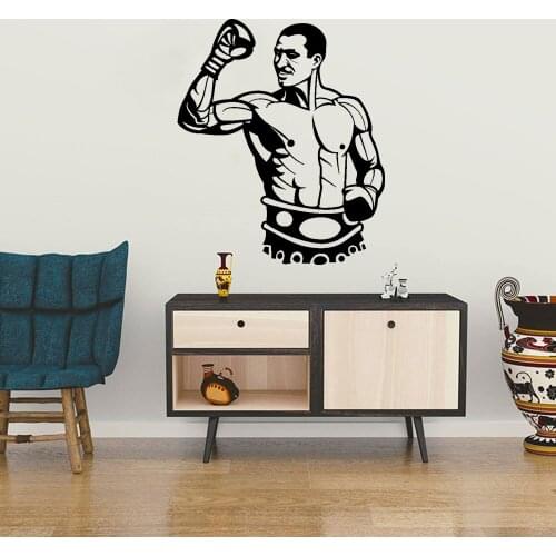Gym Muscle Man Wall Sticker Gym Sports Decoration Bodybuilding Men Vinyl Wall Decal Muscle Training Wall Art Poster DW20292