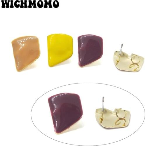 New 19*15mm 6pieces High Quality Zinc Alloy Drop Oil Irregularity Earring Base Connectors for DIY Earring Jewelry Accessories