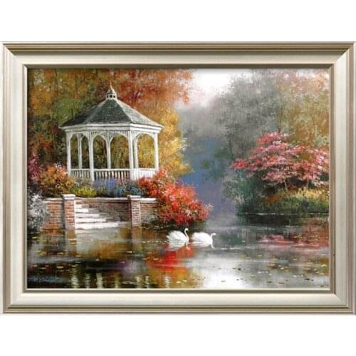 New Needlework Crafts 14CT Counted Unprinted Park Hurst Scenery Lake Swan For Embroidery DIY Quality Cross Stitch Kits Arts
