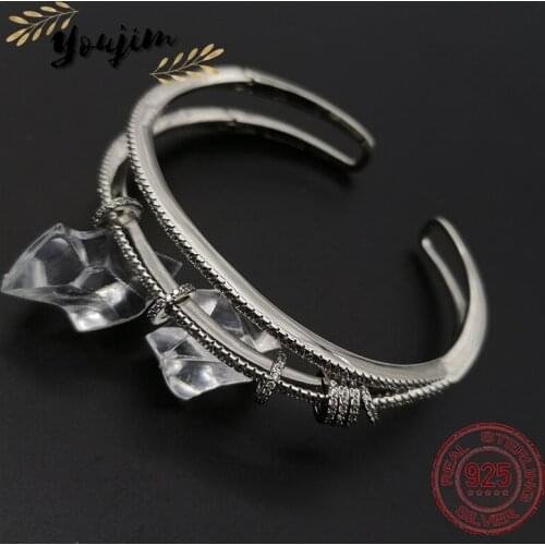 New style zircon luxury fashion transshipment closed bracelet women Monaco exquisite 925 silver jewelry gift