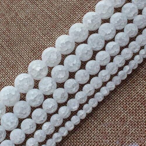 Wholesale Frost Crackle White Quartz4-16mm Round Beads 15"BeadsFor DIY Jewelry Making !We provide mixed wholesale for all items