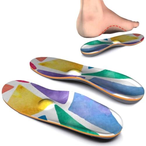 Colorful Geometric Pattern Orthotic Arch Support Insert for Relieve Forefoot Pain Plantar Fasciitis Heel Pain Orthopedic Insole
