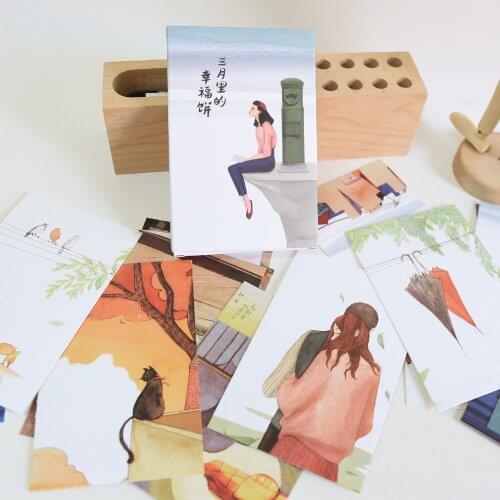 30 Sheets/Set Creative Happy Life in March Postcard Greeting Card Message Card Birthday Gift Card