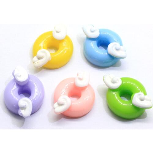Pastel Colors Wings Donuts Flat Back Resin Cabochon Miniature Food DIY Phone Decorative Craft Embellishments Accessor