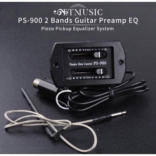 PS-900 2 Band EQ Guitar Passive Volume Tone Control Piezo Pickup Preamp for Acoustic Guitar Mini Folk Pickups Guitar Accessories