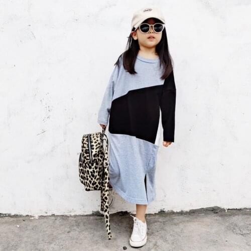 Family Clothes Spring Autumn Mother And Daughter Casual Stitching Dress 2-7Y Baby Girls Fashion Princess Korean Loose Dresses