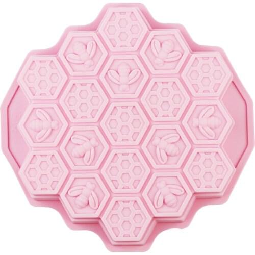 Silicone 19 Holes Bee Honeycomb Cake Chocolate Soap Soap Icing Mold Mold Candle Diy Mold Beeswax Cake Tools Bakeware Bakew
