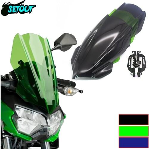 Sport motorcycle accessories travel windshield deflector sun visor windshield for Kawasaki Z400 2019 2020 2021 double bubbles