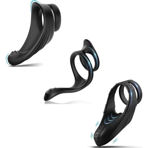 Penis Vibrator Male Penis Rings Delay Ejaculation Vibrating Penis Cock Ring Clitoris Stimulator Sex Toys for Men Masturbator